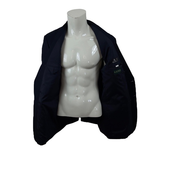Ralph Lauren Navy Blue Wool Blazer Gold Buttons Mens 44L - Picture 8 of 12